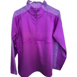 Footjoy Shirt‎ Womens L Purple Quilted 1/4 Zip Pullover Long Sleeve Activewear